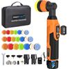 Protmex Mini Lucidatrice Auto a Batteria per Detailing, Batteria 12V 2.0Ah | Lucidatrice Mini da 1.2/1.6/2 Pollici, 8 Velocità, 2500-6000RPM, Lucidatura Rotativa e Orbitale