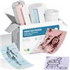 TYPONOS Autoadesivi Thermal Printer Stickers, 54 mm x 3,2 m, mini adesivi, 3 rotoli, colore: blu/rosa/viola