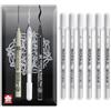 SAKURA Gelly Roll Basic - Penna gel bianca, inchiostro bianco opaco, impermeabile, senza sbavature o sbavature, flusso fluido per disegnare, evidenziare e carta scura, pennini 05, 08, 10 pennini