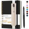 DWIYITTN Quaderno Spirale A5, Taccuino con Penna 80 Fogli/160 Pagine Blocco Note per Scrivere Note Scuola Ufficio Viaggio, 14,5 x 21 cm, 80 g/m², Nero