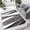 TAPISO Dream Tappeto Salotto Moderno Soggiorno Marrone Grigio Scuro Astratto Onde A Pelo Corto 160 x 230 cm