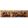Hedlektio Targa in metallo vintage con gin tonic, per bar, pub, decorazione da parete, poster in metallo, 10 x 40 cm