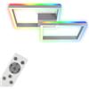 BRILONER - Lampada da soffitto RGB, lampada da soffitto retroilluminata a LED, dimmerabile, temperatura di colore regolabile, cornice a LED RGB, telecomando, colore alluminio