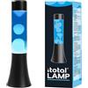 I-TOTAL® Lampada Lava Flared Colorata - Effetto Bolle Ipnotico, Design Retrò, Cera Fluida, Luce Rilassante, Lampada Decorativa per Casa e Ufficio (Base Nera Liquido Blu Cera Bianca)