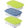 MAURY'S IL NUMERO UNO DEL RISPARMIO MAURY'S Set 3 Contenitori Multiuso Con Ruote e Coperchio Trasparente di colore Assortito 24 Lt. 60Lx40Px18,5H cm Vestiti, Organizer, Giocattoli (Set 3 con Ruote (60x40x18,5 cm))