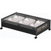 QUELIEN Contenitore sotto il letto con ruote, grandi contenitori e cassetti arrotolabili, organizer per scarpe, per vestiti, giocattoli, coperte (nero, 1 pezzo)