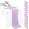 Pesonlook Confezione da 12 runner da tavola in garza alla lavanda, runner da tavola in garza boho da 30 cm 50 cm × 300 cm runner da tavola lungo rustico romantico per festa di nozze addio al nubilato