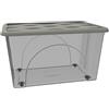 COSE DA CASA Contenitore con Coperchio e 4 Ruote Box Portaoggetti 60 LT STORAGE Salvaspazio Sovrapponibile scatola 60x40x33 Organizer Multiuso organizzazione Casa Bagno Ufficio (GRIGIO TALPA)