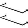 ML DESIGN modern living ML-Design Set di 2 Appendiabiti Porta Asciugamani Attacco a Parete 110x30cm in Acciaio Nero per Bagno Cucina Soggiorno Balcone Camera da Letto Porta Salviette da Muro Salvaspazio Peso Supportato 50 kg