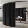 JILRON Paravento divisorio, montaggio a soffitto su guide, divisorio per la privacy flessibile (Nero - A213 x L270 cm)