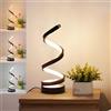 FDOIUTU LED Lampada da comodino per camera,17W Luce notturna a temperatura regolabile a tre colori,lampada da scrivania in metallo,Design Moderno a Spirale, per Camera da Letto, Soggiorno (nero)