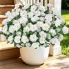 Weldomcor 8 mazzi di azalea artificiali per esterni, resistenti ai raggi UV, in finta seta, per casa, centrotavola, feste di nozze, giardino, patio (bianco)