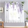 Odot Tende Semi Trasparenti con Tasca per Asta, Motivo Fiore di Glicine 3D Tenda Voile 1 Pezzo Filtranti Finestra Moderna per Interni Soggiorno Camera da Letto Cucina (Fiore bianco,132x160cm)