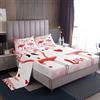 Loussiesd Set di biancheria da letto con fenicottero rosa e cuore, per donne e adulti, motivo fenicottero, set di lenzuola a tema romantico, con 2 cuscini, 4 pezzi, per letto matrimoniale, 1 lenzuolo