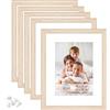 Icona Bay - Cornici portafoto 20x25 cm con passe-partout rimovibile per foto 13x18 cm - Rovere chiaro, confezione da 5 - Cornici in legno composito - Da tavolo o da parete - Collezione Bliss