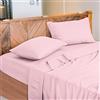 NARCISO - Lenzuola Matrimoniali 100% Cotone Made in Italy, Completo Letto Matrimoniale Composto da 1 Lenzuolo Sotto con Angoli 180x200, 1 Lenzuolo Sopra 240x290, 2 Federe Cuscini 50x80cm (Rosa Chiaro)