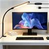 GAOUTO Lampada da scrivania a LED dimmerabile, 70 cm, con morsetto a 3 colori, 10 luminosità, protezione degli occhi USB, luce diurna, lampada da scrivania per ufficio di casa