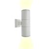 Partenopea® Applique Lampada faretto Luce led da Muro per Parete con doppio attacco UP & DOWN GU10 a Biemissione moderno Interno Esterno IP65 max 120W (Bianco, Luce Naturale 4000K)