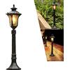 ChaoZan Lampione Classico da Giardino in Alluminio Lampada Lanterna Colore Nero Finitura Anticata IP65 impermeabile E27 Lampione retrò luce da esterno per esterni terrazzo balcone gazebo Cortile