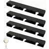 Dexpally 4 Pezzi Porta Bicchieri da Vino Sospeso Supporto per Calici Vino Senza Foratura Portabicchieri Appendere Porta Calici Sottopensil per Calici Sottopensile Bar Cucina e Ristorante (Nero)