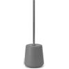 Mod Porta scopino WC Da Appoggio In Ceramica Grigio E Cromo - Scopino Bagno Design Tondo Antibatterico H 39 cm - Linea Sidney