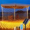 Fonysien Luci a Rete Solare Esterno 1.5 * 1.5M 96LEDs Impermeabili LED Rete Luminosa con Telecomando, 8 Modalità Catene Luminose Luci Nette Alimentazione per Natale Festa Giardino Albero