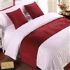 QRGMKL Premium Velluto Bed Runners Copriletto, Morbido No Fading Bed Scarf Runner per Camera da Letto Camera da Sposa Casa Hotel Biancheria da Letto Decorazioni-Red||2 Pillowcases(45X45cm)
