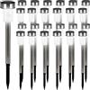 Monzana Deuba Set 24 Lampade Solari da Giardino a LED in Acciaio Inox Luce Bianca Calda