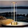 TEKHOME Lampada da Tavolo LED Ricaricabile 3W - Lume Senza Fili 2200K Luce Calda, Touch Control, USB, Design Moderno in Alluminio e Acrilico - Uso Interno D39 (ORO)
