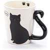 VOTUM Tri-Coastal Design - Tazza in Ceramica da Tè/Caffè a Tema Animale - Idea Regalo - Gatto Nero
