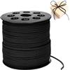 XDGBGFN Cordoncino in pelle scamosciata, 91 m x 3 mm, per collane, braccialetti fai da te (nero)