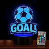 HooJtny Lampada Calcio 3D, 16 Colori, Touch e Telecomando, USB o Batterie, Acrilico, Regalo per Bambini e Appassionati di Calcio