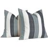 Brylleii Set di 2 Federe Cuscini Divano Righe Bianco 45 x 45 Primaverili Estate Fodere Copricuscini Nero Grigio Moderno Copricuscino Lavabile Decorativi Quadrate per Soggiorno Camera Esterni