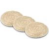 KORAT Set 3 Sottopentola in Vimini Naturale Disponibili Rotondi Ø25 cm o Quadrata 25x25 cm Intreccio Resistente Design Rustico per Cucina Tavola o Decorazioni Antiscottatura e Isolante (Rotondo)