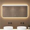 doporro Specchio Bagno LED 60x120 cm Rettangolare Retroilluminato con Interruttore Tattile Dimmerabile 3 Colori Antifog in Vetro Temperato HD, Installazione Orizzontale o Verticale