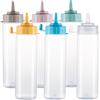 HR Hogar - Bottiglia di salse Squeeze, 6 pezzi - 250 ml, Bottiglie Squeeze, riutilizzabili e riciclabili, senza BPA, dispenser con tappo antigoccia, prodotto in Spagna (colori assortiti)