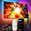 Fayerkar Retroilluminazione TV 3 Lite con Funzione di Correzione Fish-Eye, Sync per TV da 55-75 Pollici, Striscia LED WiFi TV RGBICW da 5 m con Fotocamera, 4 Colori in 1 Lampada Bead, Telecomando