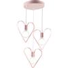 Light&More Lampadario per cameretta Cuore 3 luci rosa