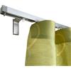 TENDAGGIMANIA Bastone Tenda Soffitto/Parete Moderno L.340CM Colore BIANCO con Giunzione Centrale- Binario per Tende a Onda a Corda e Manuale-Terminali e Tappi inclusi- Modello Cubo