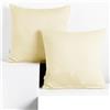DecoKing Set di 2 federe 50 x 50 * 2 cm, jersey 100% cotone pettinato, chiusura a cerniera Avorio Amber