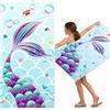 Dawumin Telo Mare Bambina Sirena 76 x 150 cm, Asciugamano Microfibra Bambini, Telo Spiaggia Asciugatura Rapida Antisabbia, Telo Bagno per Mare, Piscina, Nuoto, Viaggi, Sport e Vacanze