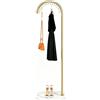 YUJEYHD Oro Appendiabiti da Terra, Autonomo Attaccapanni a Forma di Arco con 15 Rotondi Ganci e 3 S Ganci, Marmo Base Stabile, Metallo Porta Abiti Ingresso e Camera (Dorato, 50x30x162 cm)