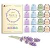 W&A Sacchetti di Lavanda in Raso (16 Sacchetti) Lavanda Francese di Provenza | Ultimo Raccolto | 4 Colori Eleganti | Antitarme Naturale per Armadi e Cassetti | Confezione Regalo