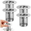 DAJMAIEZ 4 Pz Cattura Capelli per Doccia in Acciaio Inox, Filtro Taglia Grande | 4 filtri scarico in acciaio inossidabile, taglia grande, ideali per proteggere scarichi da capelli in bagno e cucina.