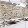 danario Rivestimento Paraschizzi Cucina Adesivo da Parete I Effetto Vetro I Spesso e Rigido I Ignifugo e Resistente all'Acqua I 0,80 mm I Mattoni - 60cm x 220cm