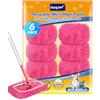 KEEPOW 6 Pezzi Rosa per Swiffer Lavapavimenti, Cuffietta In Microfibra per Swiffer Mocio Lavapavimenti, Chenille - Ottimo Effetto Pulente, Riutilizzabili per Swiffer Panni Catturapolvere