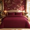 B O S A L O N I Set Letto Matrimoniale 4 Pezzi BOSALONI HOME 220x230 - Copripiumino con Lenzuolo e 2 Federe - Microfibra Morbida, Elegante e Facile da Lavare (Burgundy)