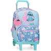 Disney Joumma Stitch Hearts Zaino Scolastico Doppio Scomparto con Trolley 15.6 Blu 32x44x17 cm Poliestere 23.94L