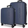 Pepe Jeans Montana Blu Set di Bagagli 55/68 cm Rigido ABS Chiusura TSA Integrata 109 L 6.9 kg Estensibile Bagaglio a Mano