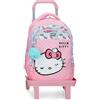 Hello Kitty Pepe Jeans Sanrio Hello Kitty Bows Zaino Scolastico Doppio Scomparto con Trolley 15.6 Inches Rosa 28x42x14 cm PVC